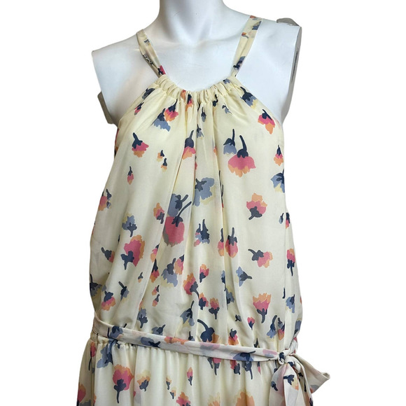 Modcloth Illuminated Elegance Chiffon Cream Floral Maxi Dress W/Belt sz 1X NWOT - Picture 5 of 11